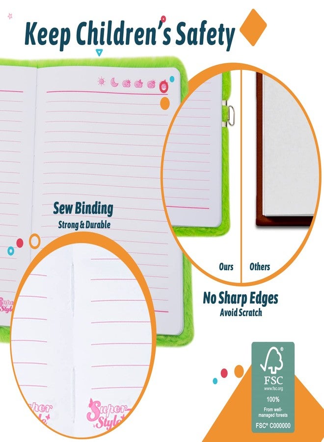SuperStyle Journal Diary, Gift for 6 7 8 Years Old Girls, Avocado Notebook with Lock Secret Diary Writing Journal Birthday Gift for Kids - Image 4